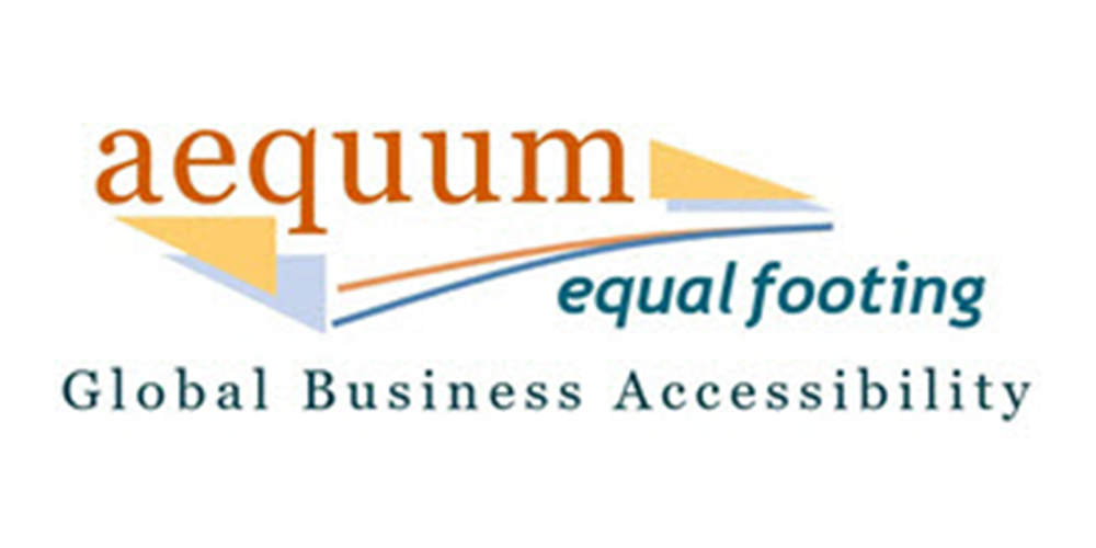 Aequum Global Business Accessibility Logo: Equal Footing